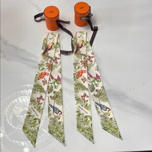 Brand new Hermes equateur twilly vert cream